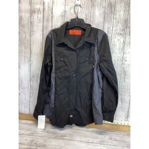 Preppy Streetwear Coquette Utility Dickies Men Work Shirt Large Black Gray